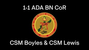 1st Battalion, 1st Air Defense Artillery Regiment Change of Responsibility Ceremony