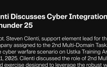Capt. Cilenti Discusses Cyber Integration During Arcane Thunder 25