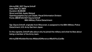 #Army250 Soldier Spotlight_SGT Dayne Imhoff, 88th Military Police Detachment