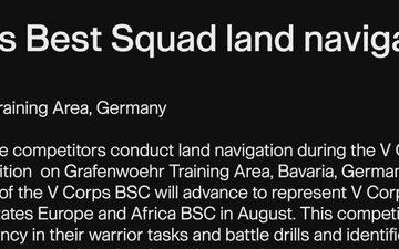 V Corps Best Squad competition: Land Navigation