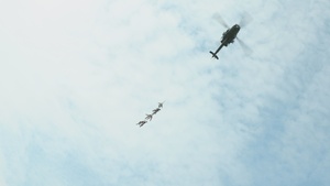 U.S. Marines with HMLA-269 and 2nd Recon conduct SPIE training (B-roll)
