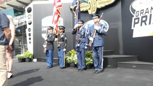 Guardsman present colors at Indianapolis Motor Speedway