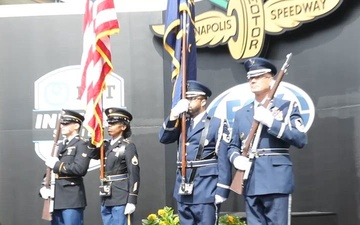 Guardsman present colors at Indianapolis Motor Speedway