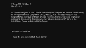 V Corps Best Squad Competition Day 2- 12th Combat Aviation Brigade Obstacle Course