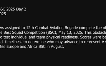 V Corps Best Squad Competition Day 2- 12th Combat Aviation Brigade Obstacle Course