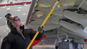 Sailors Wash P-8A Poseidon Aircraft