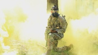 Competitors participate in CBRN Lane during V Corps Best Squad Competition
