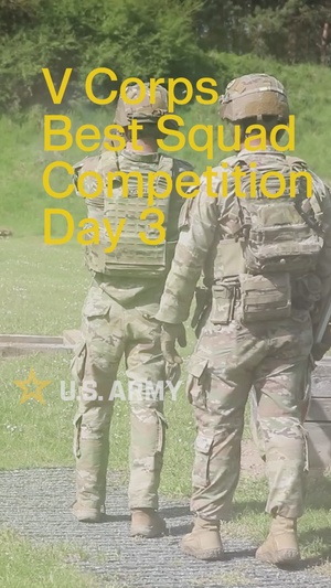 Competitors participate in CBRN Lane during V Corps Best Squad Competition