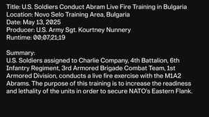 U.S. Soldiers conduct Abrams Live Fire Training in Bulgaria