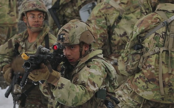 B-Roll: U.S., Norwegian and Hungarian soldiers participate in force on force exercise