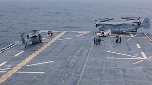USS Iwo Jima and HSC-26 Conduct Vertical Replenishment Training
