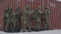 Soldiers conduct force-on-force combat training for Swift Response during DEFENDER 25