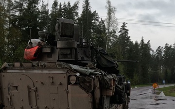 U.S. Army Bradley’s Intiate a Simulated Firefight in Estonia (Hedgehog 25)