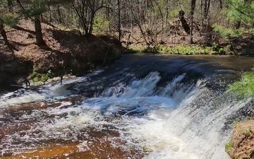 Spring 2025 Scene at Trout Falls at Fort McCoy's Pine View Recreation Area