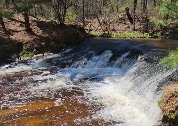 Spring 2025 Scene at Trout Falls at Fort McCoy's Pine View Recreation Area