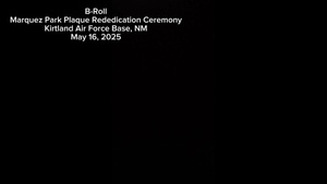 B-Roll Kirtland AFB Marquez Park Plaque Rededication Ceremony