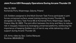 Joint Force USV Resupply Operations During Arcane Thunder 25
