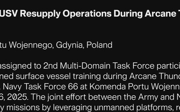 Joint Force USV Resupply Operations During Arcane Thunder 25