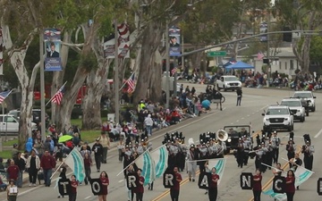 Arial Lift B Roll of the 63rd Torrance Armed Forces Day Parade