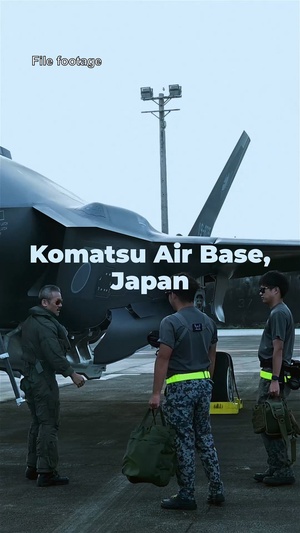 Three F-35A Lightning II aircraft arrived at Komatsu Air Base in Japan