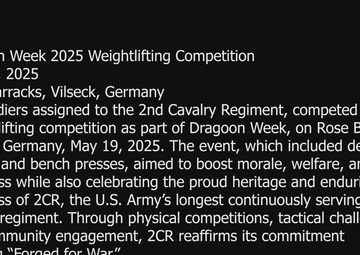 Dragoon Week 2025 Weightlifting Competition