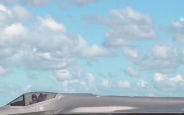 F-35A Lightning IIs take flight during Checkered Flag and WSEP