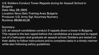 U.S. Soldiers Conduct Tower Rappels during Air Assault School in Bulgaria