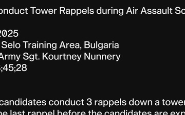 U.S. Soldiers Conduct Tower Rappels during Air Assault School in Bulgaria