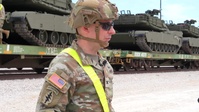 U.S. Army Col. Kamil Sztalkoper speaks about III Armored Corps Railhead Operations