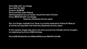 #Army250 Soldier Spotlight_SGT Jyra Griggs, Veterinary Readiness Activity-Japan