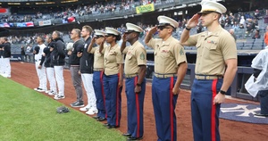 FWNY25: Retired Marine Colonel Throws First Pitch to Son at Yankees Game B-Roll