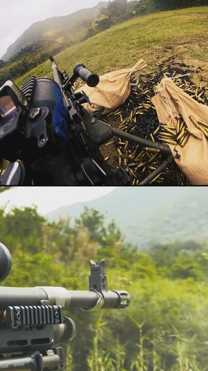 MASS-2 Marines train with M240B machine guns during live fire range