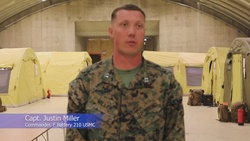 Marine Corps Capt. Justin Miller describes Fox Battery 210's role in conducting High Mobility Artillery Rocket System (HIMARS) testing.