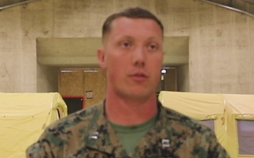 Marine Corps Capt. Justin Miller describes Fox Battery 210's role in conducting High Mobility Artillery Rocket System (HIMARS) testing.