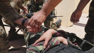 B-Roll: US Soldiers teach tactical combat casualty care to joint allied forces at African Lion 2025