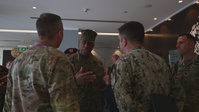 U.S. Marine Corps Gen. Michael Langley conducts a walkthrough with Kenyan Gen. Charles Kahariri at the African Chiefs of Defense Conference 2025