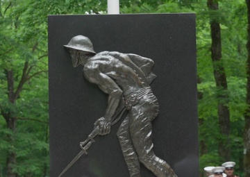 U.S. Marines, French, German Service Members honor fallen Marines at Iron Mike Memorial in Belleau Wood