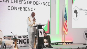 Kenyan Gen. Charles Kahariri, Chief of Defence Forces, Kenya Defence Forces gives opening remarks during ACHOD25