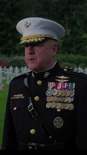 Maj. Gen. Robert B. Sofge Jr., Sgt. Maj. Roland McGinnis speak about the legacy of Marines, from Belleau Wood to the present