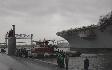 USS Toledo (SSN 769) Departs Norfolk Naval Shipyard Apr. 19