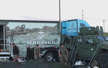 Marines interact with civilians at the 2025 Coca-Cola 600
