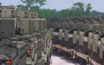 III Armored Corps Armored Vehicles in Transit to Army 250th Birthday in Washington D.C.