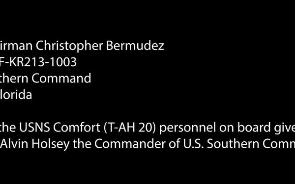 USSOUTHCOM Commander Admiral Alvin Holsey tours USNS Comfort