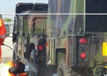 Turn-in and Equipment Wash at DEFENDER 25 ECHA site in Komotini, Greece