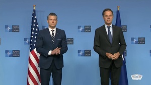 Hegseth, NATO Secretary General Speak at Defense Ministers Meeting