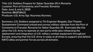 U.S. Soldiers Prepare for Saber Guardian 25 in Romania