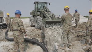 Engineers of the 631st Engineer Support Company Installing a French Drain