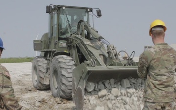 Engineers of the 631st Engineer Support Company Installing a French Drain
