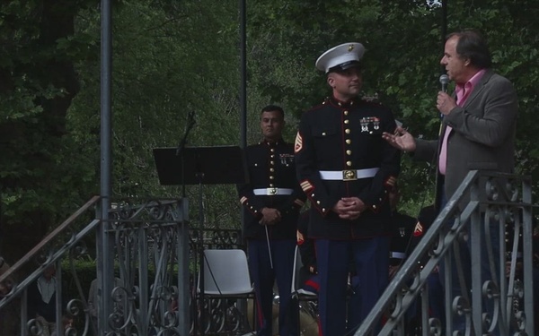 1st MARDIV Band Performs at Chateau-Thierry, France (B-Roll)