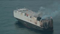 Coast Guard conducts overflight of vessel fire offshore Adak, Alaska